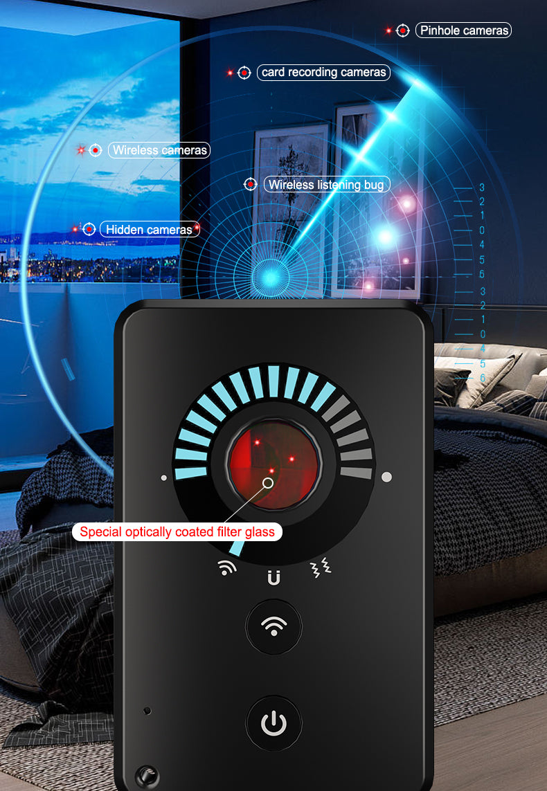 In-Wallet Portable Anti-Spy RF Detector Camera Bug Finder Anti-Theft Vibration