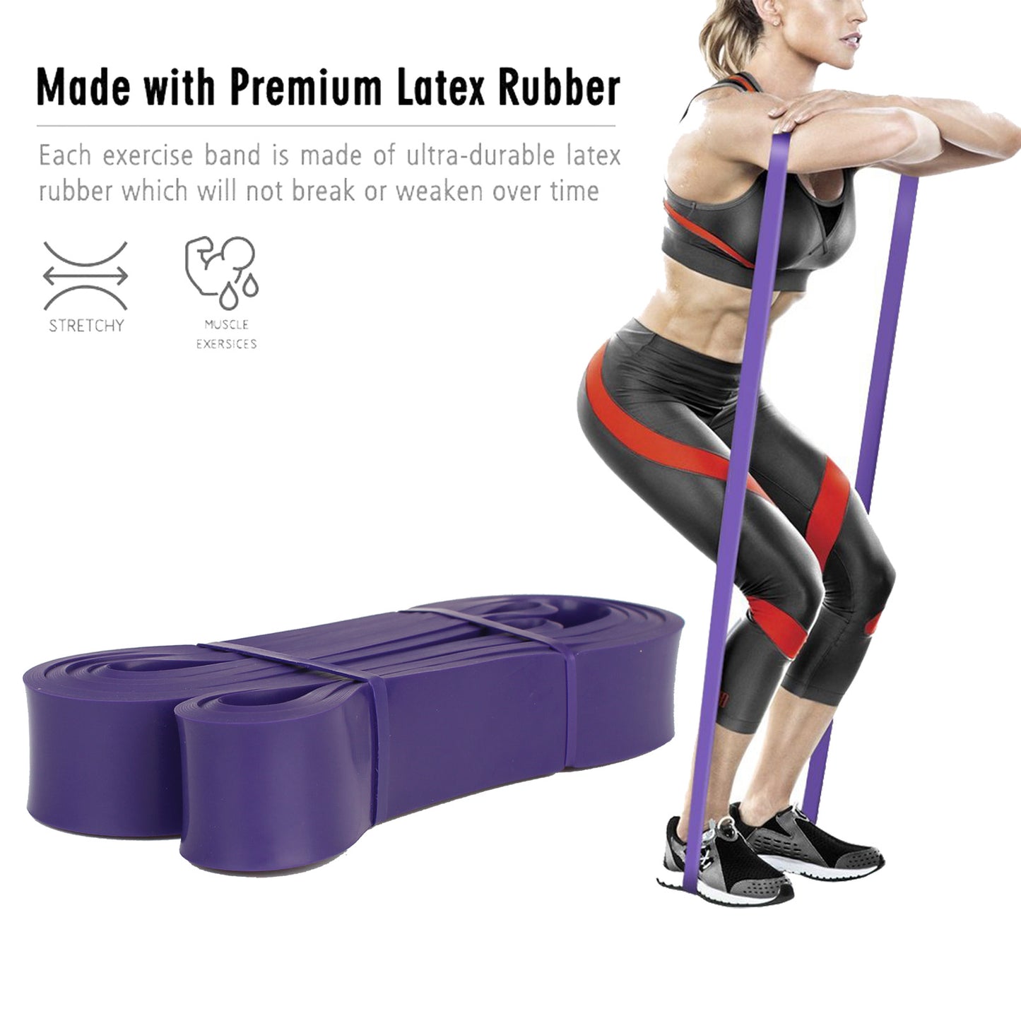 Heavy Duty Exercise Bands Latex Resistance Fitness GYM Power-lifting Assist Band