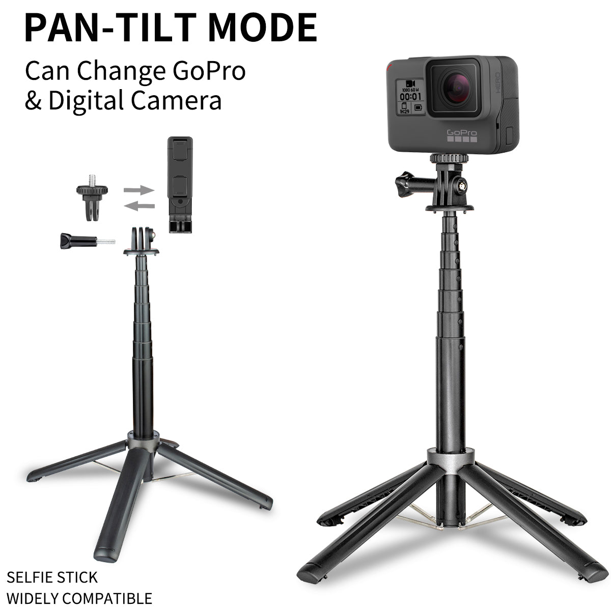 Bluetooth Aluminum Selfie Stick Quadrupod