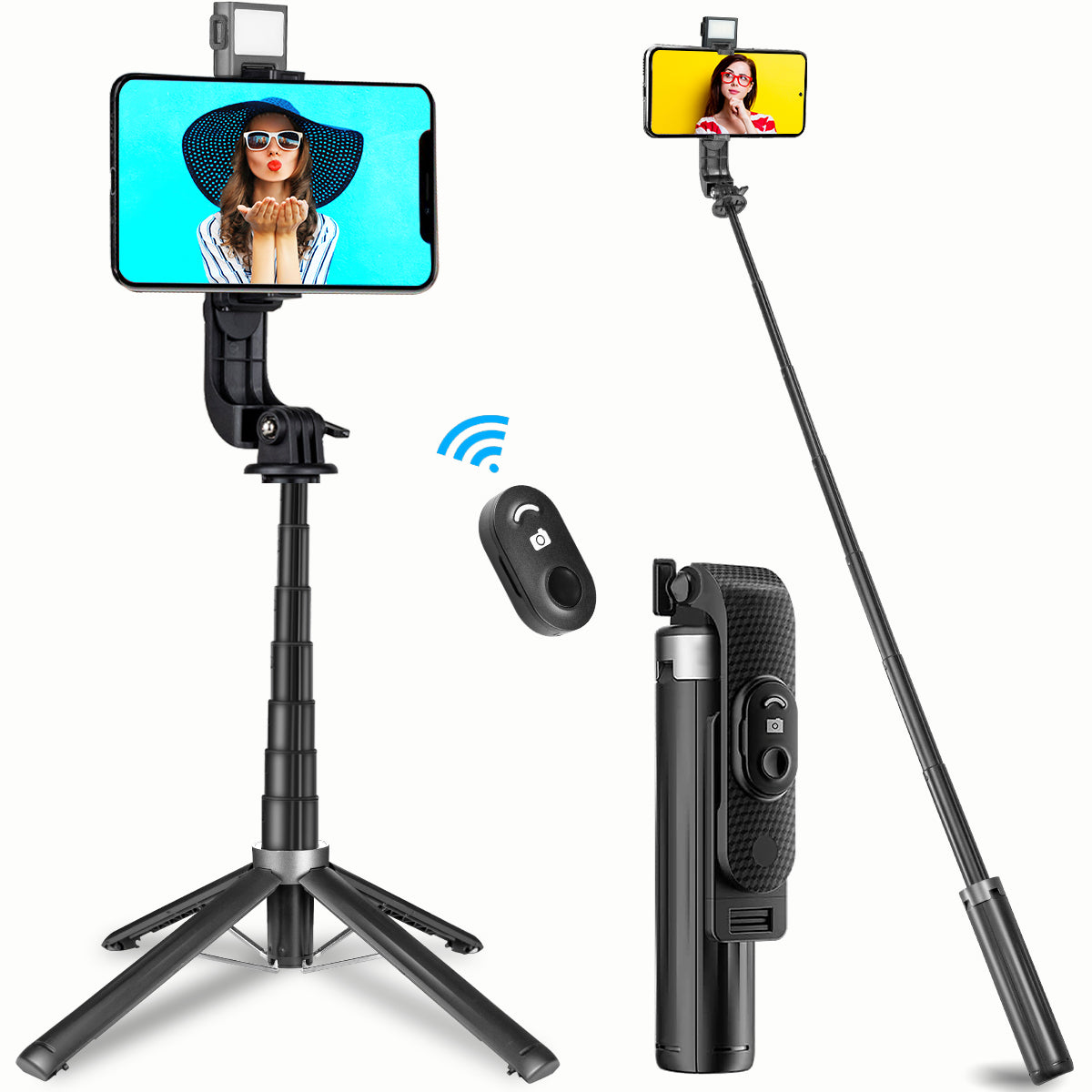 Bluetooth Aluminum Selfie Stick Quadrupod