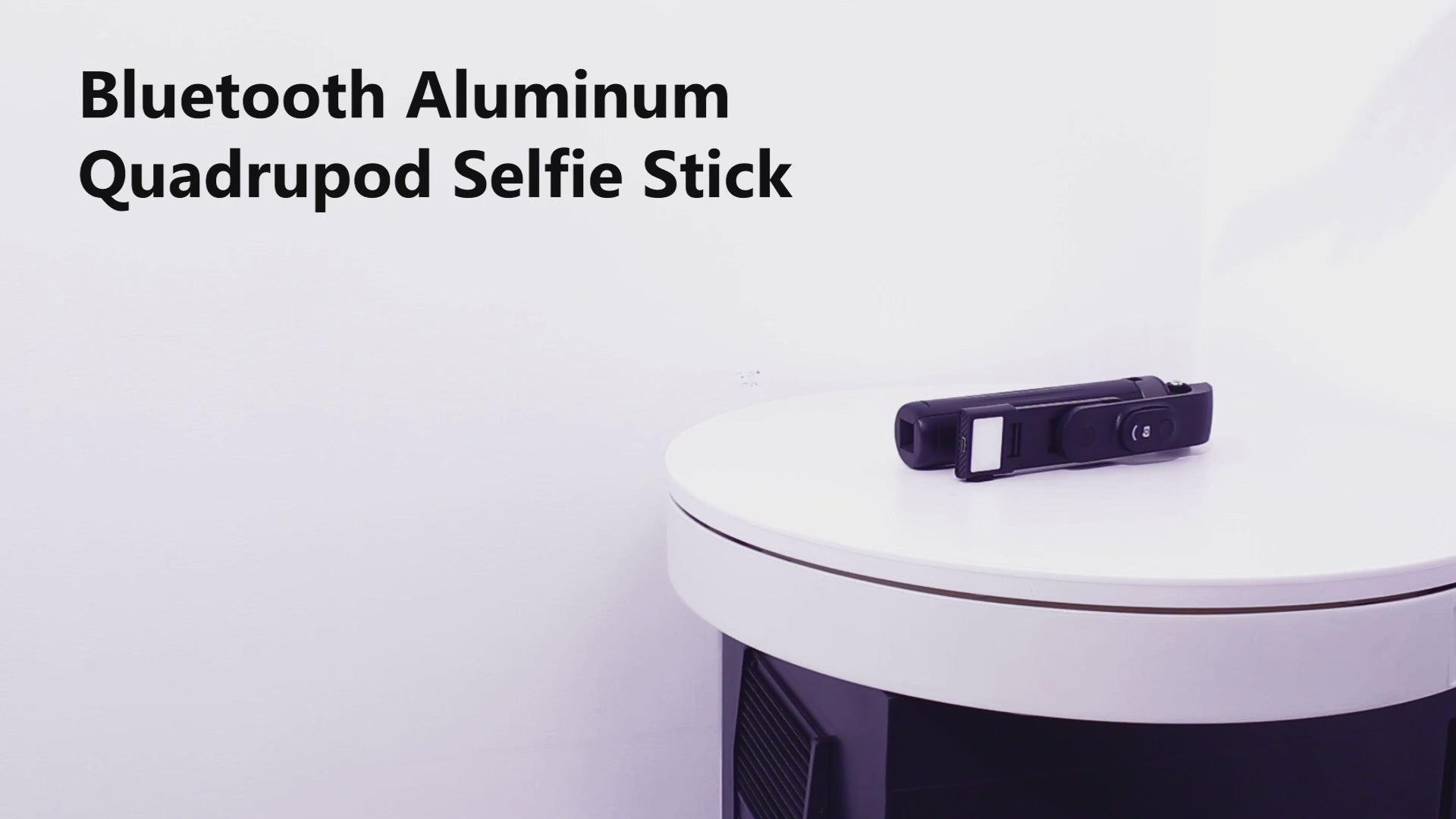 Load video: Bluetooth Aluminum Quadrupod Selfie Stick 40&quot; with Fill Light