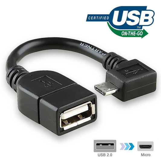 Micro USB B Male to USB 2.0 A Female OTG Adapter Cable